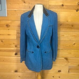 EUC Vintage 90s Hairston Roberson ROPA denim jacket blazer rodeo NFR rockies 12